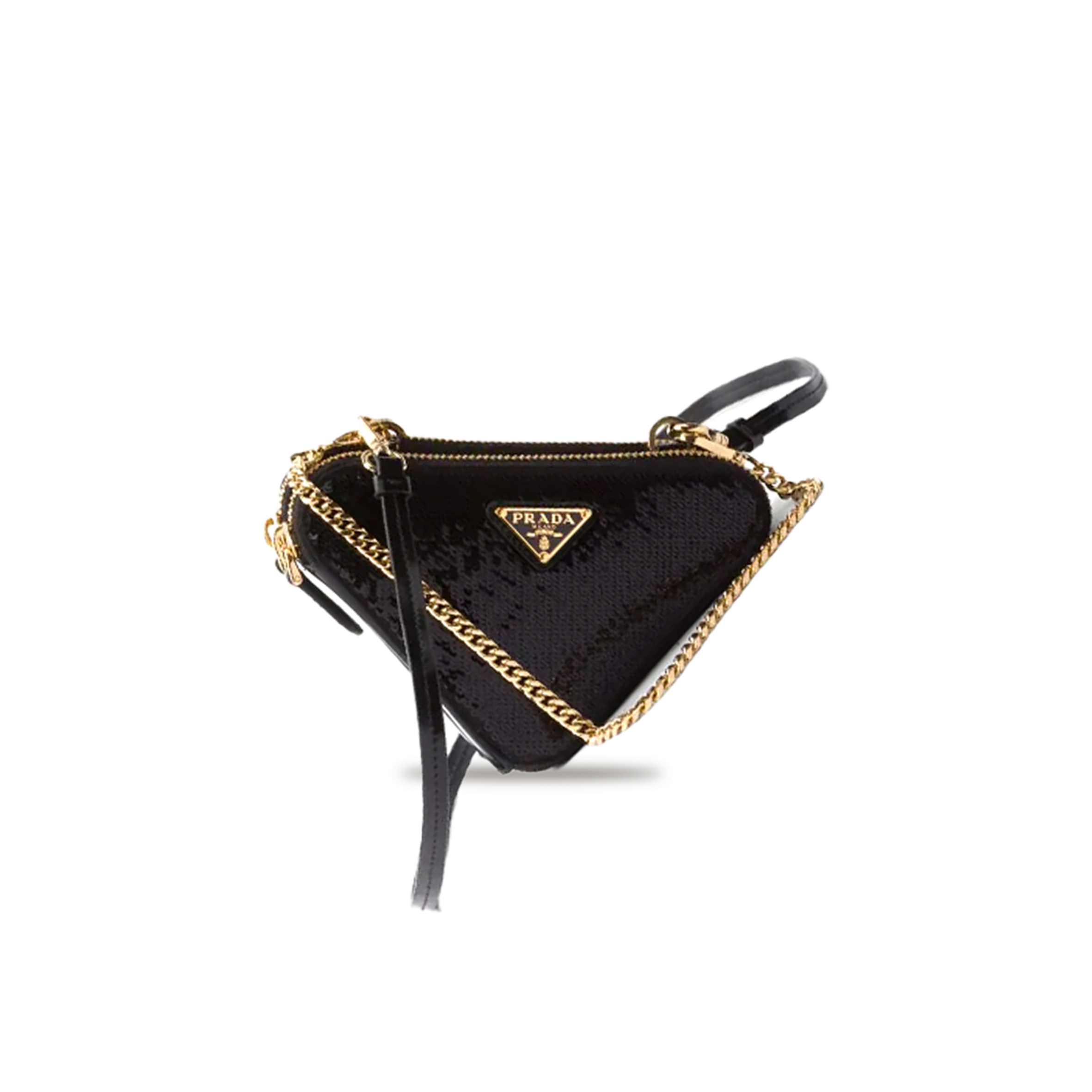PRADA TRIANGULAR SEQUINED MINI POUCH 1NR015 (15*10cm) 